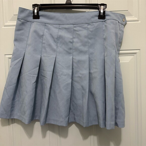 Forever 21 Dresses & Skirts - H&M Divided Skirt Womens Size 14 Light Blue Pleated Mini Schoolgirl Tennis